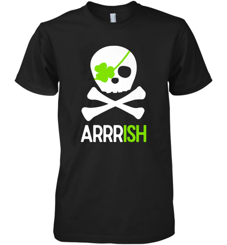 St. Patricks Day Irish Pirate Skull and Cross bones Men's Premium T-Shirt