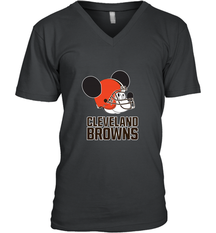 Nfl Cleveland Browns Mickey Mouse Team Men's V-Neck Men's V-Neck / Black / S Men's V-Neck - FordPhuMy