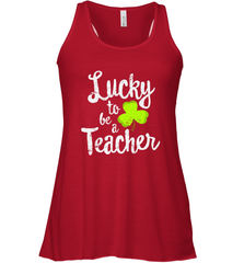 Teacher St. Patrick's Day Shirt, Lucky To Be A Teacher Women's Racerback Tank Women's Racerback Tank - FordPhuMy