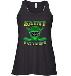 Saint Hat Tricks Ice Hockey Funny St Patricks Day Gift Women's Racerback Tank