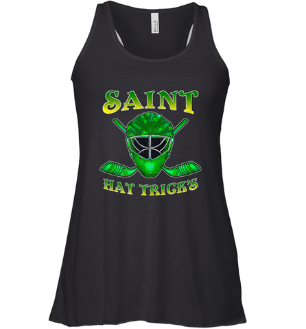 Saint Hat Tricks Ice Hockey Funny St Patricks Day Gift Women's Racerback Tank Women's Racerback Tank / Black / XS Women's Racerback Tank - FordPhuMy