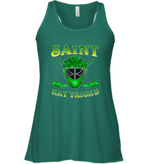 Saint Hat Tricks Ice Hockey Funny St Patricks Day Gift Women's Racerback Tank Women's Racerback Tank - FordPhuMy