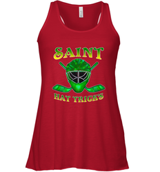 Saint Hat Tricks Ice Hockey Funny St Patricks Day Gift Women's Racerback Tank
