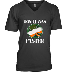 Irish I Was Faster Funny Running St Patricks Day Men's V-Neck Men's V-Neck - FordPhuMy