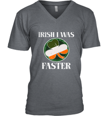 Irish I Was Faster Funny Running St Patricks Day Men's V-Neck Men's V-Neck - FordPhuMy