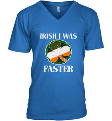 Irish I Was Faster Funny Running St Patricks Day Men's V-Neck Men's V-Neck - FordPhuMy