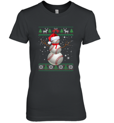 Baseball Snowman Ugly Christmas Ball Santa Pajama Xmas Gifts Women's Premium T-Shirt