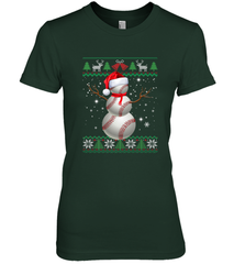 Baseball Snowman Ugly Christmas Ball Santa Pajama Xmas Gifts Women's Premium T-Shirt Women's Premium T-Shirt - FordPhuMy