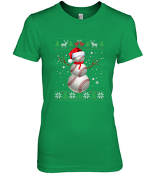 Baseball Snowman Ugly Christmas Ball Santa Pajama Xmas Gifts Women's Premium T-Shirt