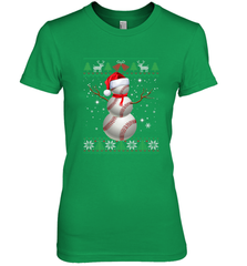 Baseball Snowman Ugly Christmas Ball Santa Pajama Xmas Gifts Women's Premium T-Shirt Women's Premium T-Shirt - FordPhuMy