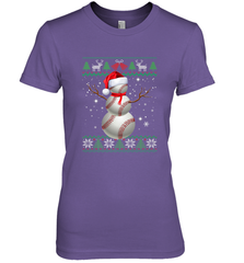 Baseball Snowman Ugly Christmas Ball Santa Pajama Xmas Gifts Women's Premium T-Shirt Women's Premium T-Shirt - FordPhuMy