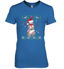 Baseball Snowman Ugly Christmas Ball Santa Pajama Xmas Gifts Women's Premium T-Shirt Women's Premium T-Shirt - FordPhuMy