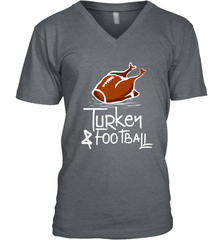 Turkey And Football Thanksgiving Day Football Fan Holiday Gift Men's V-Neck Men's V-Neck - FordPhuMy