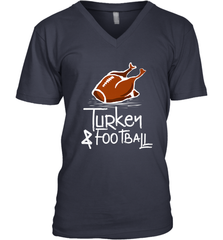 Turkey And Football Thanksgiving Day Football Fan Holiday Gift Men's V-Neck Men's V-Neck - FordPhuMy