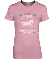 Santa Is Fake Unicorns Are Real Cute Ugly Christmas Sweater Women's Premium T-Shirt Women's Premium T-Shirt - FordPhuMy
