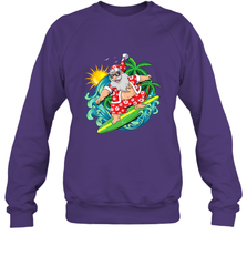 Christmas in July Santa Claus Hawaiian Surfing Gift Surf Crewneck Sweatshirt Crewneck Sweatshirt - FordPhuMy