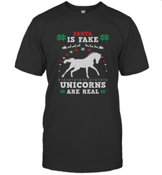 Santa Is Fake Unicorns Are Real Cute Ugly Christmas Sweater Men's T-Shirt