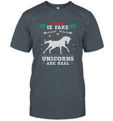 Santa Is Fake Unicorns Are Real Cute Ugly Christmas Sweater Men's T-Shirt Men's T-Shirt - FordPhuMy