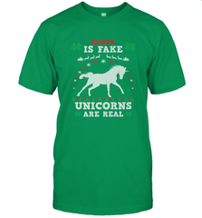Santa Is Fake Unicorns Are Real Cute Ugly Christmas Sweater Men's T-Shirt Men's T-Shirt - FordPhuMy