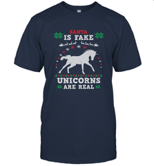 Santa Is Fake Unicorns Are Real Cute Ugly Christmas Sweater Men's T-Shirt Men's T-Shirt - FordPhuMy
