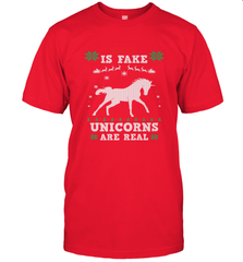 Santa Is Fake Unicorns Are Real Cute Ugly Christmas Sweater Men's T-Shirt Men's T-Shirt - FordPhuMy