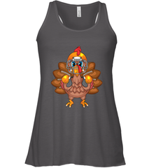 Cool Turkey Football Feathers Funny Thanksgiving Sports Gift Women's Racerback Tank Women's Racerback Tank - FordPhuMy