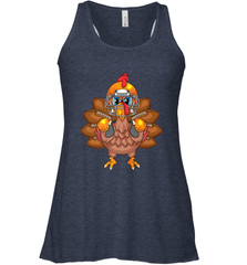 Cool Turkey Football Feathers Funny Thanksgiving Sports Gift Women's Racerback Tank Women's Racerback Tank - FordPhuMy