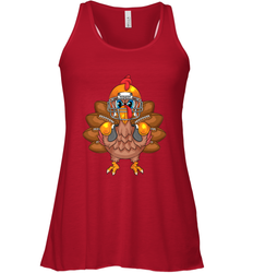 Cool Turkey Football Feathers Funny Thanksgiving Sports Gift Women's Racerback Tank