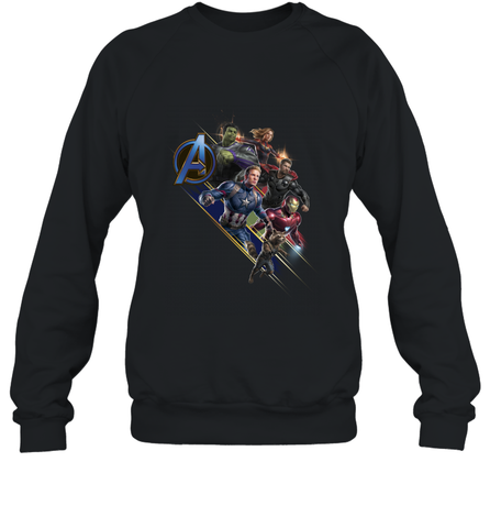 Marvel Avengers Endgame Action Pose Logo Crewneck Sweatshirt Crewneck Sweatshirt / Black / S Crewneck Sweatshirt - FordPhuMy