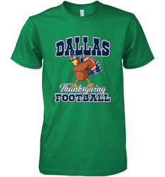 Dallas Thanksgiving Day Funny Turkey Playing Texas Football Premium T Shirt Men's Premium T-Shirt