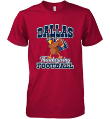 Dallas Thanksgiving Day Funny Turkey Playing Texas Football Premium T Shirt Men's Premium T-Shirt Men's Premium T-Shirt - FordPhuMy