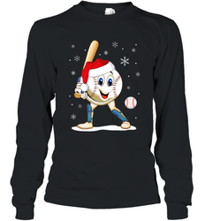Christmas Baseball Santa Xmas Gift Lover Long Sleeve T-Shirt