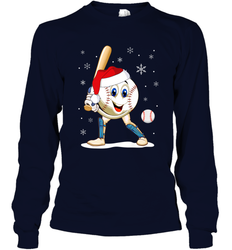 Christmas Baseball Santa Xmas Gift Lover Long Sleeve T-Shirt