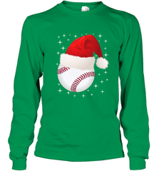 Christmas Stars baseball Ball Santa Hat Funny Sport Xmas Long Sleeve T-Shirt Long Sleeve T-Shirt - FordPhuMy