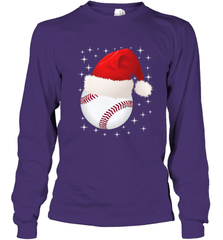 Christmas Stars baseball Ball Santa Hat Funny Sport Xmas Long Sleeve T-Shirt Long Sleeve T-Shirt - FordPhuMy