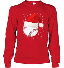 Christmas Stars baseball Ball Santa Hat Funny Sport Xmas Long Sleeve T-Shirt Long Sleeve T-Shirt - FordPhuMy