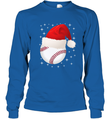 Christmas Stars baseball Ball Santa Hat Funny Sport Xmas Long Sleeve T-Shirt Long Sleeve T-Shirt - FordPhuMy