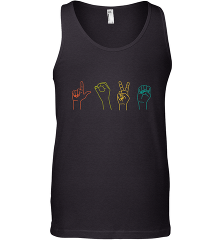 Love ASL Sign language Alphabet Valentines Day Gift idea Men's Tank Top Men's Tank Top / Black / XS Men's Tank Top - FordPhuMy