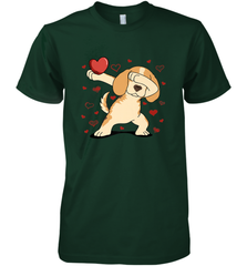 Dog Dabbing Heart For Valentine's Day Art Graphics Gift Men's Premium T-Shirt Men's Premium T-Shirt - FordPhuMy