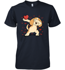 Dog Dabbing Heart For Valentine's Day Art Graphics Gift Men's Premium T-Shirt Men's Premium T-Shirt - FordPhuMy