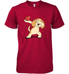 Dog Dabbing Heart For Valentine's Day Art Graphics Gift Men's Premium T-Shirt Men's Premium T-Shirt - FordPhuMy