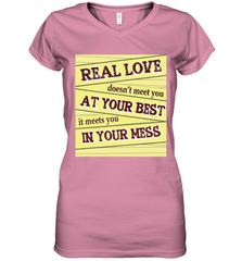 Real love funny quotes for valentine (2) Women's V-Neck T-Shirt Women's V-Neck T-Shirt - FordPhuMy