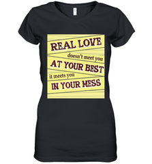 Real love funny quotes for valentine (2) Women's V-Neck T-Shirt Women's V-Neck T-Shirt - FordPhuMy