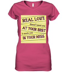 Real love funny quotes for valentine (2) Women's V-Neck T-Shirt Women's V-Neck T-Shirt - FordPhuMy