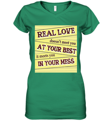 Real love funny quotes for valentine (2) Women's V-Neck T-Shirt Women's V-Neck T-Shirt - FordPhuMy