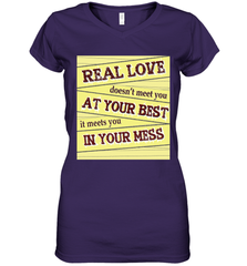 Real love funny quotes for valentine (2) Women's V-Neck T-Shirt Women's V-Neck T-Shirt - FordPhuMy
