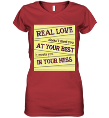 Real love funny quotes for valentine (2) Women's V-Neck T-Shirt Women's V-Neck T-Shirt - FordPhuMy