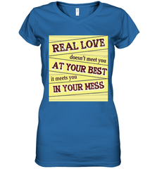 Real love funny quotes for valentine (2) Women's V-Neck T-Shirt Women's V-Neck T-Shirt - FordPhuMy