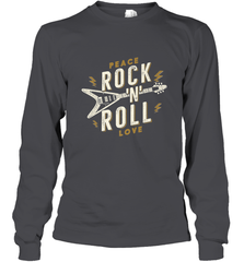 Peace Rock and Roll Love Music Guitar Retro Hippie Long Sleeve T-Shirt Long Sleeve T-Shirt - FordPhuMy