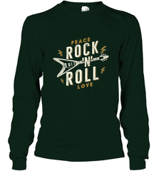 Peace Rock and Roll Love Music Guitar Retro Hippie Long Sleeve T-Shirt Long Sleeve T-Shirt - FordPhuMy